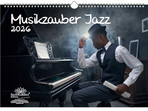 Musikzauber Jazz DIN A3 Kalender für 2026 Jazz und Instrumente - Seelenzauber