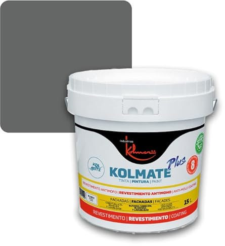 Kolmer Pintura Fachadas Antimoho KOLMATE PLUS (Gris Antracita, 15 Litros)