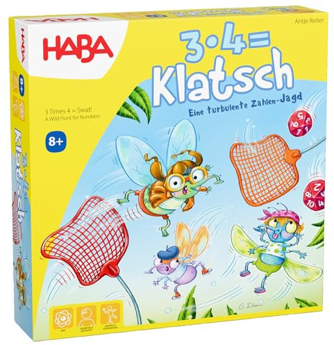 HABA 3 x 4 = chisme – Emocionante Juego Educativo para 2 – 6 Jugadores a Partir de 8 años, promueve la pequeña Tabla de multiplicar y la concentración, Divertido Juego de reacción para Practicar la