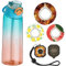 Alpha Fit Borraccia aromatizzata, compatibile con Air Up, 900 ml, a prova di perdite, senza BPA, con 3 capsule aromatiche, infrangibile e lavabile in lavastoviglie (blu pacifico)