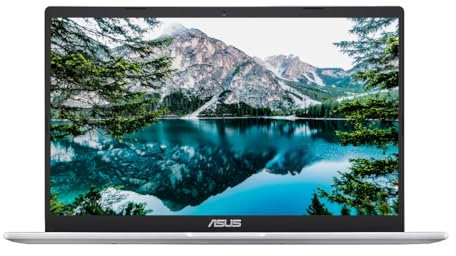 ASUS Ordinateur portable léger Full HD de 15,4, système d'exploitation Windows 11 Home, processeur Intel Celeron jusqu'à 2,76 GHz, LPDDR4 4 Go, SSD de 128 Go, clavier rétroéclairé, gris pastel