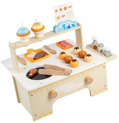 ＡＷＨＡＯ Juego de Cocina de Madera para Juegos de rol de Cocina de Restaurante Interior