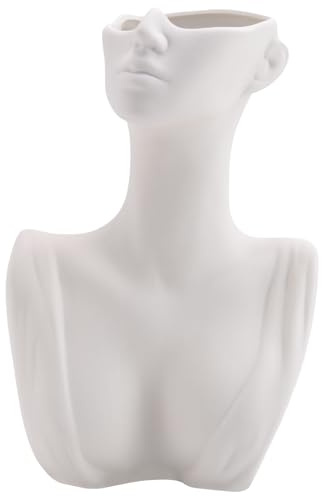 Qusedwey Human Head Face Flower Vases Portrait Vase Decorative Nordic Flower Pot Ornament Ceramics Statue Crafts Home