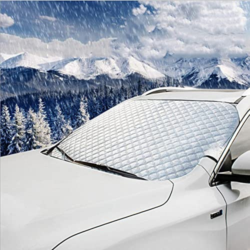 JMGRTYT Auto Windschutzscheiben Abdeckung,Ultra-Dick Schutzabdeckung Schnee EIS Frost Staub Wasserbeständig UV, für SUV LKW Auto Groß Oder Klein(147 x 100cm)
