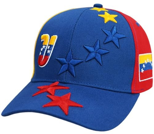 Wudaizhi Gorra De Béisbol con Bordado De Bandera De Venezuela, 7 Banderas, para Mujer Y Hombre.