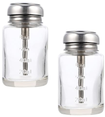 NIYANGLE Lot de 2 Bouteilles en Verre 100ml Pressables pour Alcool, Flacons Rechargeables Portables, pour Cosmétiques et Loisirs Créatifs