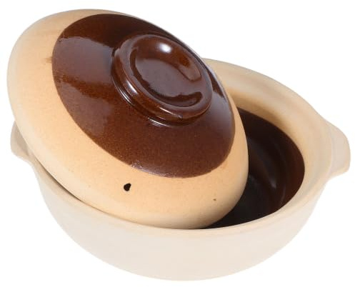 HAKIDZEL Olla de Barro Marrón y Apta para Microondas con Excelente Retención de Calor para Restaurantes y Hoteles Adecuado para Cocinar Arroz y Guisos