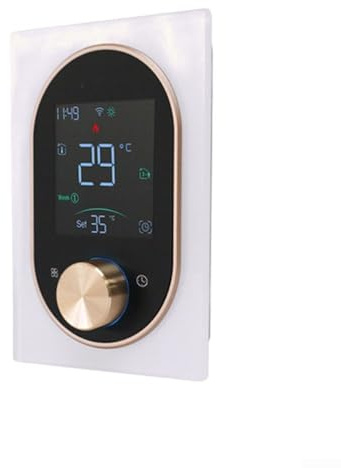 WiFi Smart Boiler Thermostat 16A for Gas Combi Heating - Programmable Room Controller with App & Voice Control for Underfloor Systems Black 130x88mm(white)