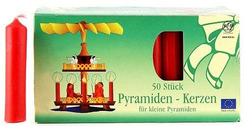 Idena 8530317 50 – Piramide Candela, Cera, Rosso, 14 x 70 mm, 7,2 x 14,6 x 7,8 cm