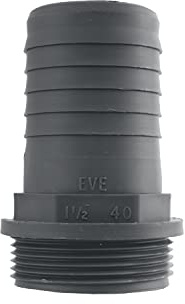 Pisces Male BSP hosetail Connector 40mm Barb to 1.5(in) Thread for Pond and Garden Hose Tubing