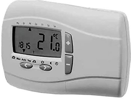 Buderus Funk-Uhrenraumthermostat FRTU Digitale Anzeige Weiß RF Wandmontage Klassisch