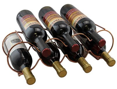 DINY Home & Style Weinregal, stapelbar, Roségold, für je 4 Flaschen, horizontal, um Oxidation zu verhindern
