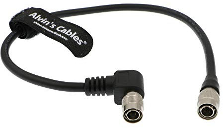 Alvin's Cables Hirose 4 Pin Male Power Cable for Sound Devices Recorder and Wisycom Mcr 42s from NP1 Right Angle to Straight 30CM