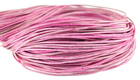 esnado Cordon en cuir rond 2 mm rose chiné – 1 m