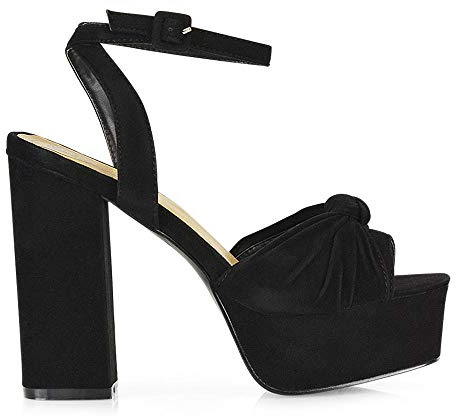 Womens Ankle Strap Sandals Ladies Block Heel Platform Party Peep Toe Shoes Size 3-8