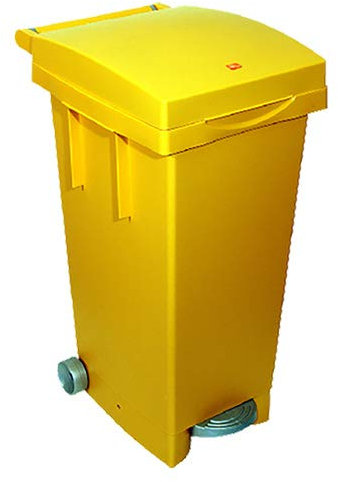 PEBSHOP Bidon d'exposition à chariot 38 x 50 x H80 cm (l 80 Jaune)