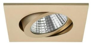 LED Einbaustrahler, IP20, quadratisch, Ø 8.2cm, Plug&Play 350mA, 7W 3000K 740lm 38°, schwenkbar 30°, Champagner matt