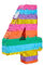 Kleine Regenbogen-Piñata Zahl 4 für Kindergeburtstag, Kinderparty, 30 x 42 x 7,6 cm
