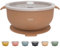 Olgs Silikonschüssel mit Deckel und Saugnapf für Baby & Kinder Braun | Kindergeschirr Silikon Schüssel BPA-frei für Junge Mädchen, Spülmaschinenfest, leicht zu reinigen | Breischale rutschfest (Clay)