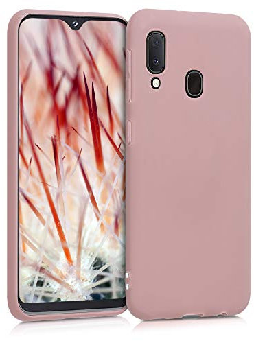 kwmobile Hülle kompatibel mit Samsung Galaxy A20e Hülle - weiches TPU Silikon Case - Cover geeignet für kabelloses Laden - Winter Rose