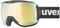 uvex downhill 2100 CV - Skibrille für Damen und Herren - konstraststeigernd - verzerrungs- & beschlagfrei - black matt/gold-green - one size