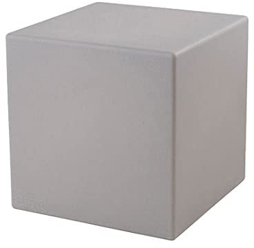 8 seasons design LED Würfel 33 cm, Shining Cube (grey), E27, Leuchtmittel warmweiß – wetterfest – Leuchtwürfel für außen (Garten, Terrasse, Balkon) und innen – Beistelltisch, Hocker