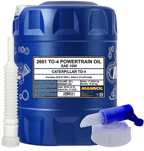 20 Liter, MANNOL 2601 TO-4 Powertrain Oil SAE 10W Traktor Getriebeöl (3,95€/Liter)