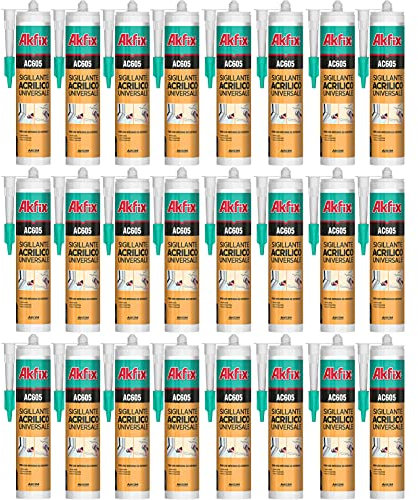 24 CARTUCCE SILICONE ACRILICO UNIVERSALE VERNICIABILE DA 310ML