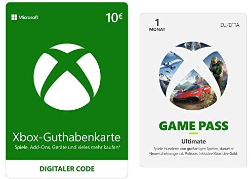 Xbox Live 10 EUR Guthaben (Download Code) + Xbox Game Pass Ultimate 1 Monate Mitgliedschaft (Download Code)