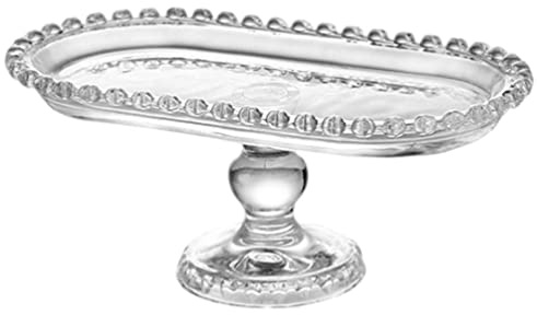 Cabilock Glass Buffet Serving Tray Glass Dessert Plate Cupcake Stand Cake Stand Snack Display Plate Afternoon Tea Fruit Tray for Wedding Brithday Party Supplies 24. 8cm Fruits Snack Candy Tray