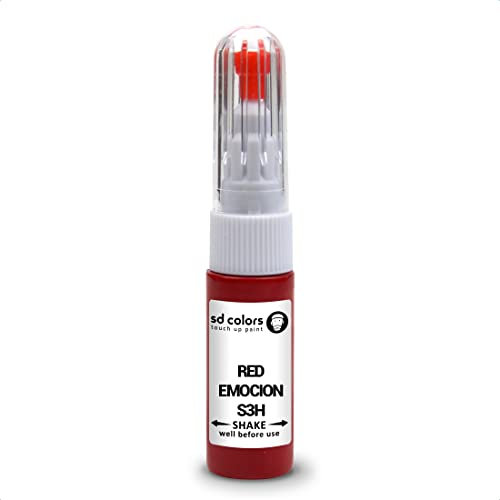 SD COLORS ROJO EMOCION S3H compatible con SEAT New Touch Up Paint Pen Kit de reparación de 20 ML SCRATCH CHIP CEPILLO CODE COLOR S3H ROJO EMOCION