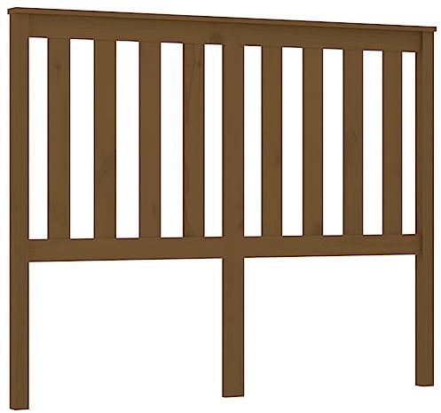 vidaXL Kopfteil Betthaupt Bettkopfteil für Bett Bettrahmen Bettgestell Massivholzbett Holzbett Schlafzimmer Honigbraun 146x6x101cm Massivholz Kiefer