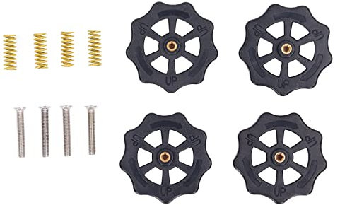 Natudeco 4-teiliges Handdreh-Nivelliermutter-Kit Heizbett-Nivelliermutter Heißbett-Federschrauben-Set für Anet A8, ET4PRO, ET5, CR Ender 3 3D-Drucker
