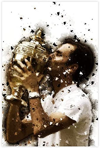 1000 Teile Puzzle Tennisstar Roger Federer Sportlegende (24) Holz Puzzle Erwachsene Stress Freisetzung Spiel 1000 Piece 29.5x19.6inch(75x50cm) Kein Rahmen