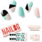 NAILOG Semi Cured Gel Nail Strips (20Pcs Extra Long Stickers/Wraps) | Glossy & Long Lasting Soft Gel Finishing | Three