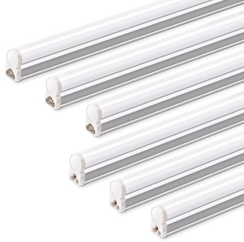 Barrina T5 LED Lampe Atelier 59cm, 10W 1100lm 6500K Blanc Super Brillant,Lampe Luminaire Garage LED pour Cuisine Salon Chambre Salle à Manger Balcon Couloir Garage,6 Pièces