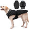 DENTRUN Hundemantel Grosse Hunde, Ärmellose wasserdichte Hundejacke, Hunde Reflektierende Fleecejacke, Winddichter WintermantelHunde, Winddicht Outdoor Hundejacke(Schwarz,XL)