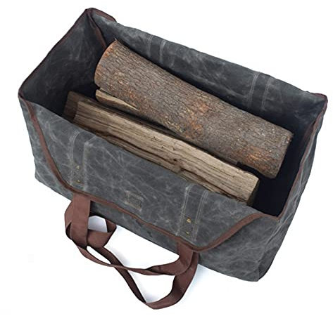 luckxuan Brennholzsack/Holzkorb Durable Canvas Brennholz Holz Tragetasche Camping Outdoor Halter Tragen Aufbewahrungstasche Holz Canvas Tasche Handtasche Brennholz Log Tragetasche