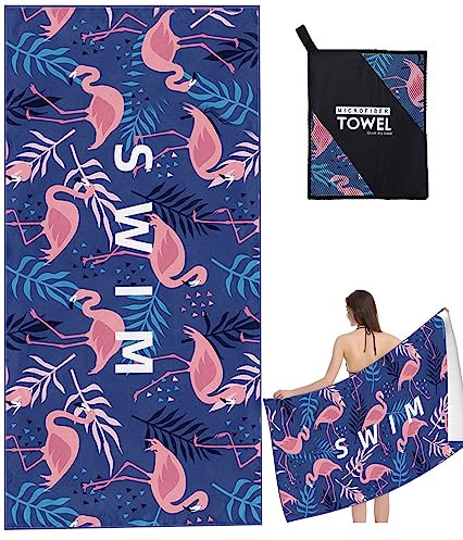 Xndryan Beach Towel Quick Dry, 200x90cm Extra Large Beach Towels for Adults Microfibre Beach Towel Sand Free Super Absorbent Lightweight Travel Towel Swimming Towel