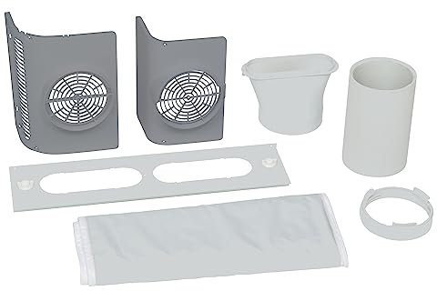 GE Air Conditioner Kit, Convert Single Portable AC Unit to Dual Hose for Uniform Cooling Tragbares Klimaanlagen-Zubehör, Metall, grau