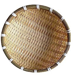 Surakey Plateau en Osier Rond, Corbeille à Fruits Ronde en rotin tressé, Corbeille de Fruits et Légumes en Osier, Panier Decoratif Table, Paniers de Rangement pour étagère de Table de Cuisine