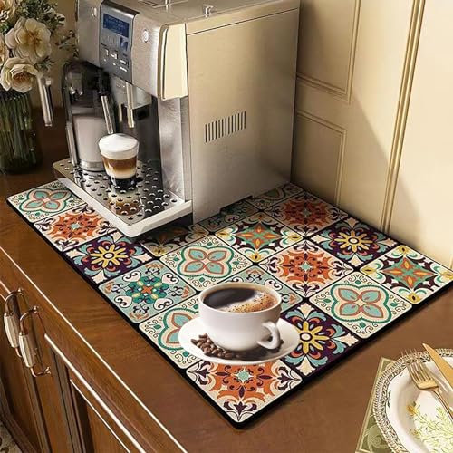 ZVO Alfombrilla Escurreplatos, Absorbente y de Secado Rápido, Antideslizante Encimeras, Estera Fregadero Secado Rápido, Alfombrilla de Goteo para Vajilla Cocina Cafetería 40 x 50 cm -5