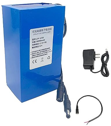SSCYHT 12V 20AH 30AH Lithium Battery Pack DC 12 Volt Rechargeable Battery Pack Portable Polymer Lithium Battery for 12V Power Supply(Charger Optional),with charger,12V20Ah