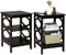GIANTEX 2er Set Nachttisch, Beistelltisch Nachtschrank Holz 3 Ebenen, kleine Nachtkommode Nachtkonsole, Sofatisch Couchtisch Flurtisch Telefontisch für Wohnzimmer Schlafzimmer 40x40x61cm Braun