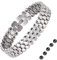 JEROOT Magnetarmband Damen Titan, 3 Reihen Hämatit Armbänder für Frauen Gesundheit mit Größenbestimmungswerkzeug, Damen Armbänder Magnetarmband Energetix（3500 Gauss）