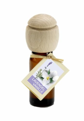 Piccolino Duftöl – Handgefertigt mit Buchenholzverschluss | Ätherische Öle Lavendel Vanille 10 ml