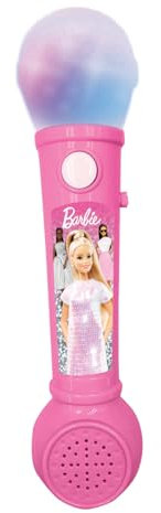 Lexibook-MIC80BB Lexibook, Mattel Barbie-Microfono Bambini, Gioco Musicale, Altoparlante Incorporato, Effetti Luminosi, Melodie dimostrative Incluse, Colore Rosa, Taglia Unica, MIC80BB