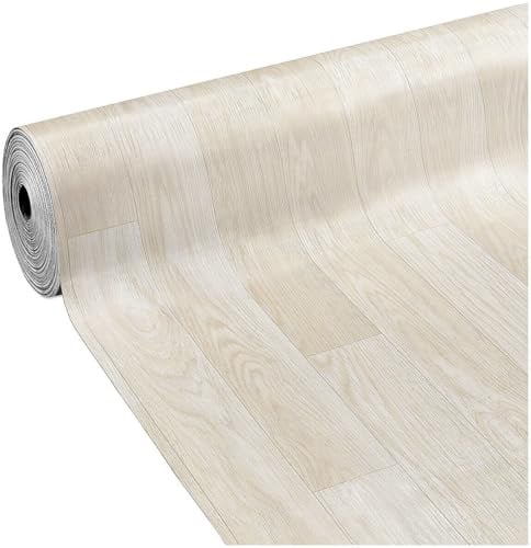 PVC-Bodenbelag Rollenware Vinyl 31 Maße Design Helles Holz Beige Weiß 100x400 Cm Dis_C