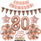 Schwarz Roségold Luftballon 80. Geburtstag Dekoration Roségold Tortendeko 80. Geburtstag Frauen Geburtstagsdeko 80 Jahre Mädchen Frau Folienballon 80 Ballon