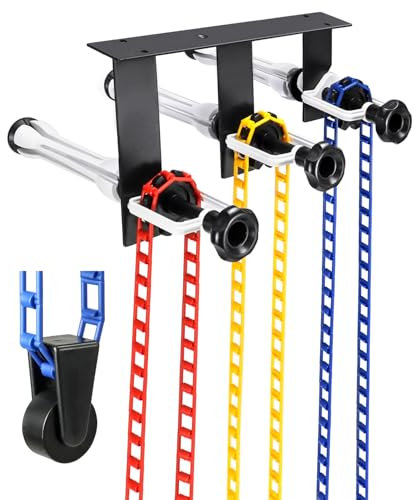 QWORK® Fotografie Hintergrund Aufhängesystem für 3 Rollen - Montage an Wand/Decke - Geeignet für Rollen mit Innendurchmesser 50/60 mm - Sichere Belastung von 10kg pro Rolle